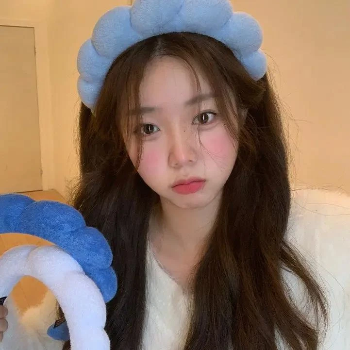 高颅顶宽边洗脸压发发卡蓝色发箍网红2023新款