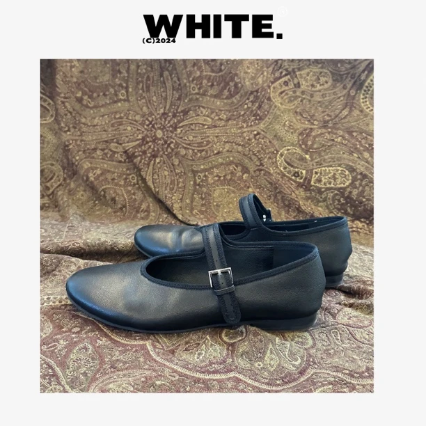 黑色玛丽珍 复古柔软平跟单鞋