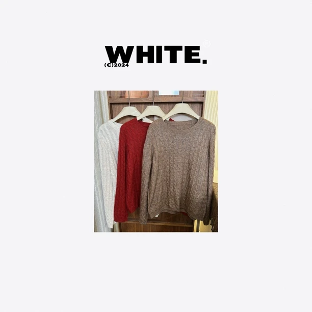 【小漫春曲】老钱风绞花圆领直筒袖毛衣