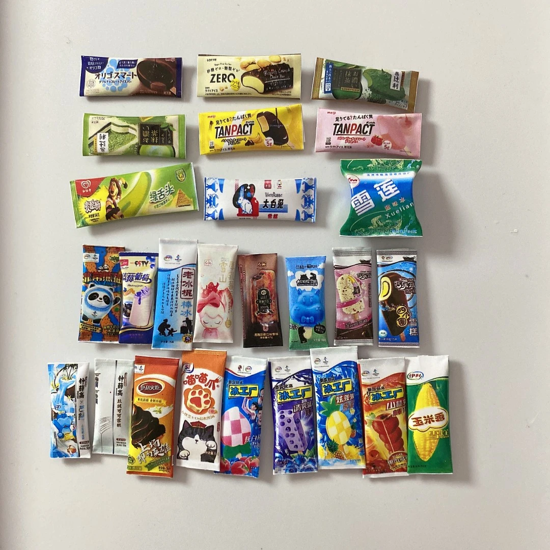 （随机雪糕）女孩手办diy饰品微缩迷你小雪糕纸质食玩过家家摆件