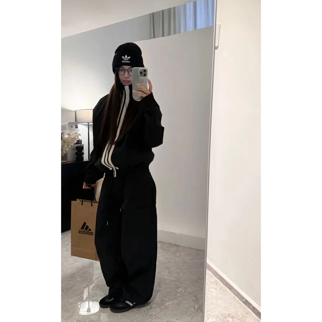 【恐龙Li专属】美式街头复古拼接条杠外套 男女同款001-