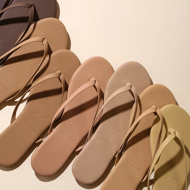 Swalker夏季休闲夏防滑沙滩凉拖鞋平底简约软底仙女风百搭人字拖