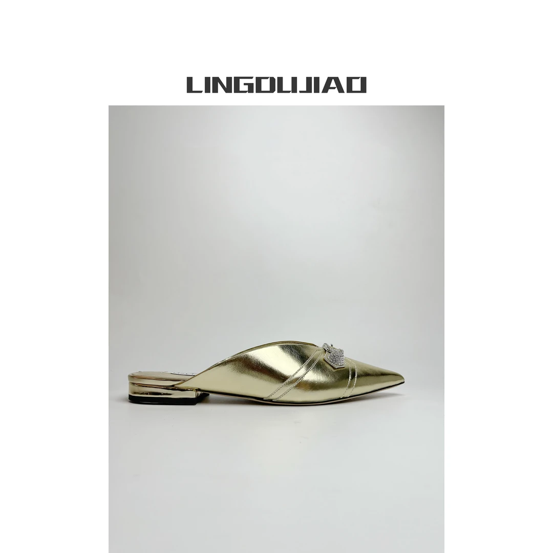 LINGDUJIAO/零度角【金属皮包头穆勒拖鞋】F611-9