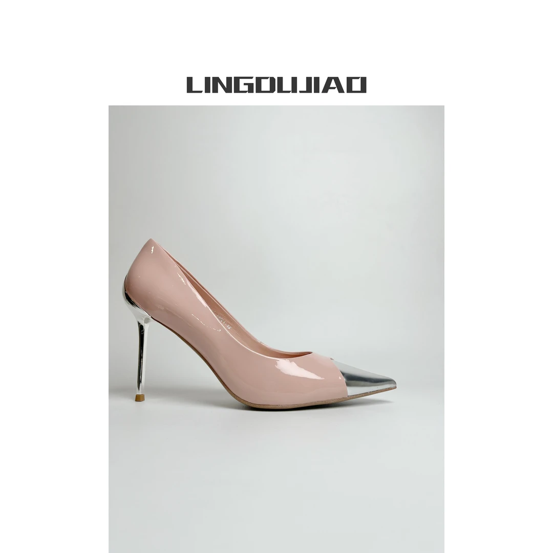 LINGDUJIAO/零度角【尖头金属头漆皮高跟鞋】31856-6/8cm