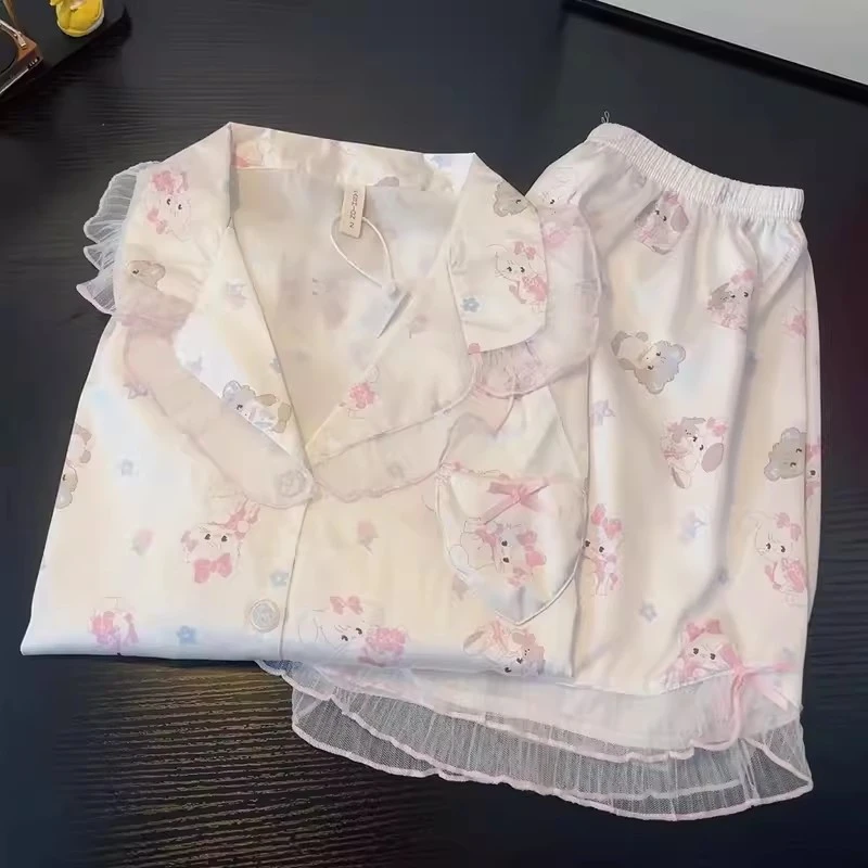 冰丝睡衣女款夏季爆款2025新款mikko女士夏天薄款短袖家居服套装