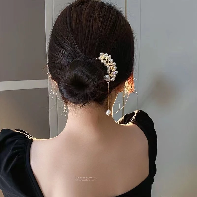 气质仿珍珠发簪子吊坠发簪新中式网红簪子古风丸子头159号