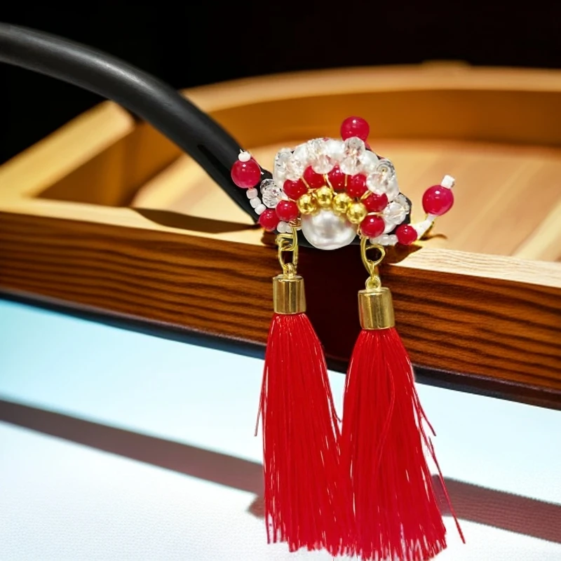 687号黑檀木刀马旦发簪古风发簪民族风汉服旗袍新中式头饰发饰