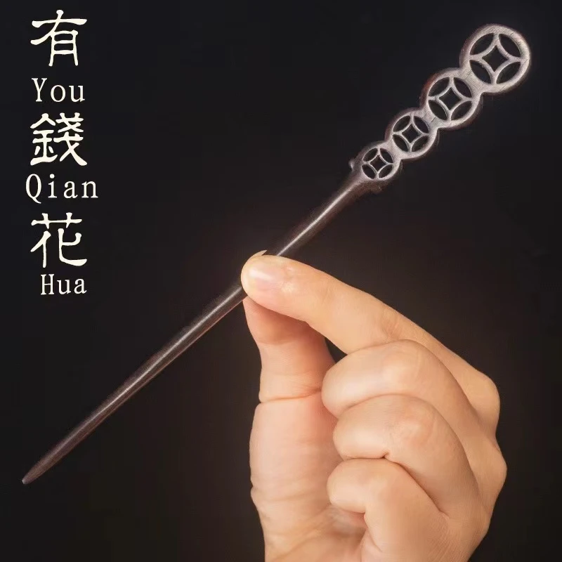 697号国风黑檀木发簪新中式简约挽发钗子簪子饰