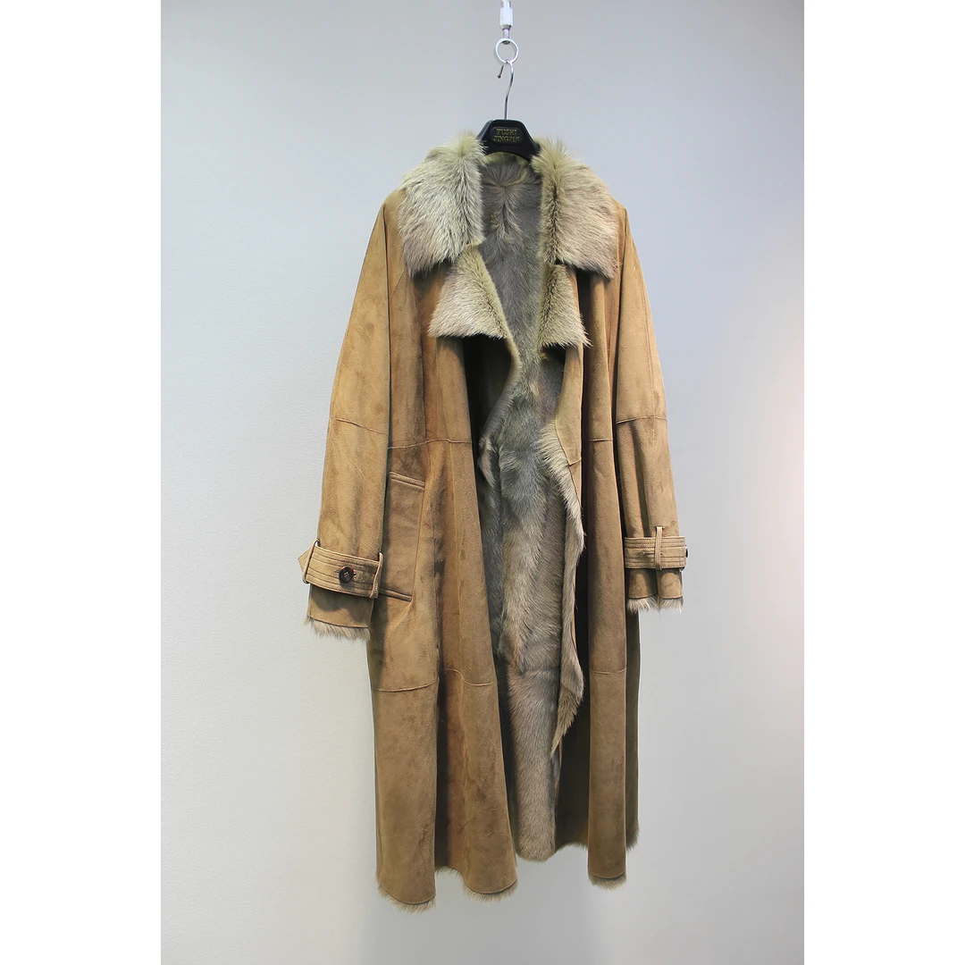 Zoehope25年新款轻奢电影氛围山羊皮毛一体风衣外套气质时髦皮草