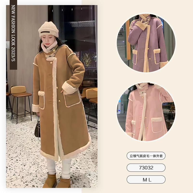 龙年韩版时尚显瘦气质加厚气质长款双面外套洋气保暖大衣中长款