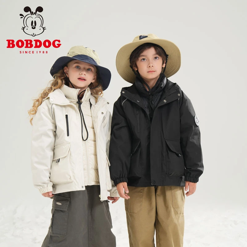 巴布豆卡乐反季羽绒服儿童两件式羽绒外套男女童冬款羽绒服396