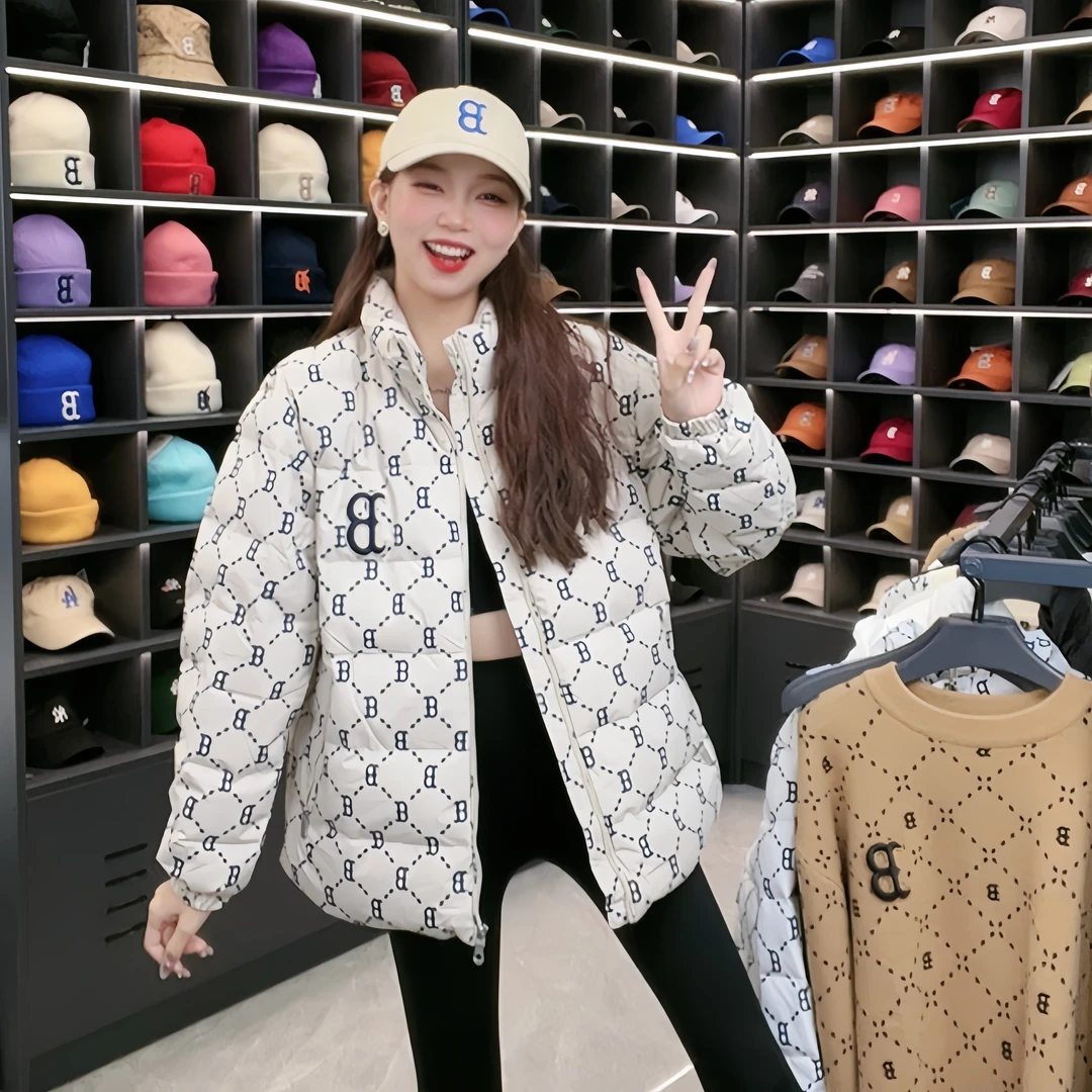 CLNKEL联名款满印老花时尚休闲情侣款厚款羽绒服 123瑶瑶
