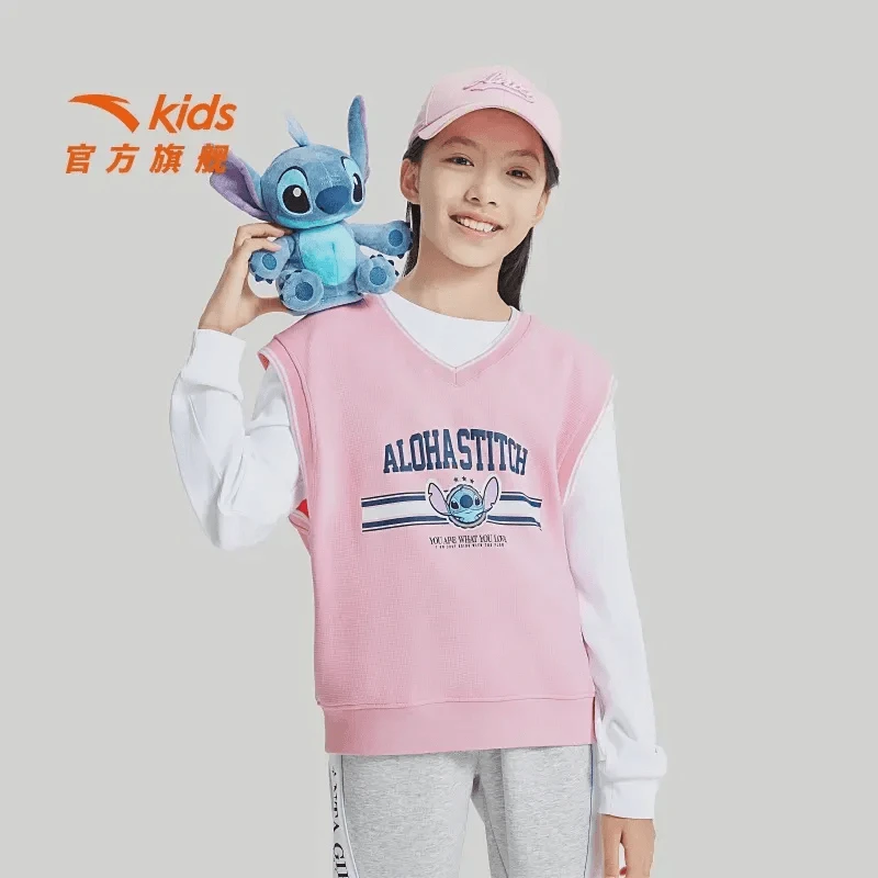 开学季丨安踏儿童2024秋款女大童百搭亲肤两件套上衣-362431603