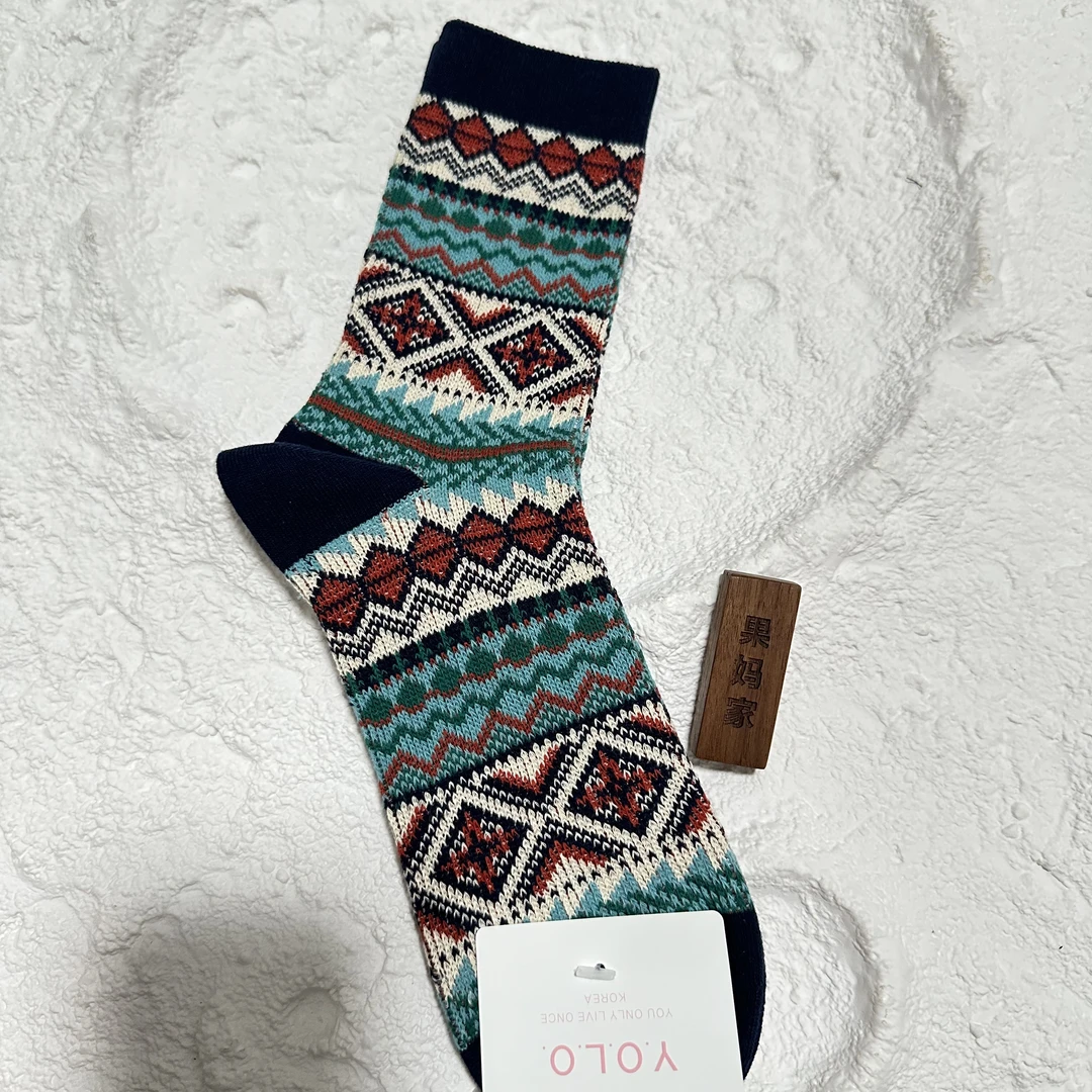 (NO退NO换）果妈家A18韩国进口aileen秋冬柔软亮丝螺纹中筒女袜