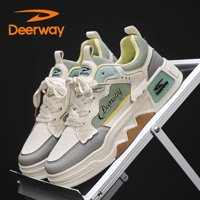 Deerway/德尔惠男士百搭透气潮鞋学生跑步春季休闲板鞋低帮耐磨