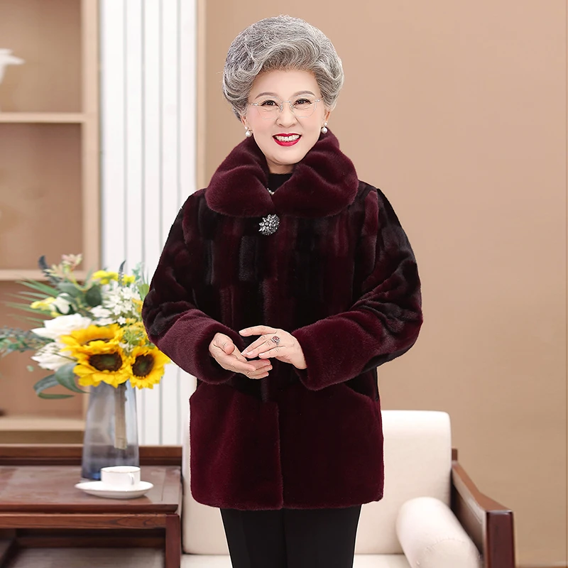 中老年人女装冬装外套加厚棉衣奶奶老人太太上衣服妈妈大衣老人