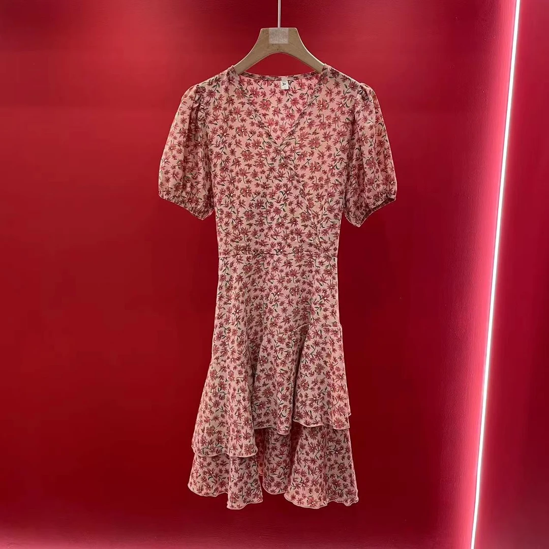 【集合店】T805 2023新款时尚潮流气质显瘦长款碎花连衣裙R030