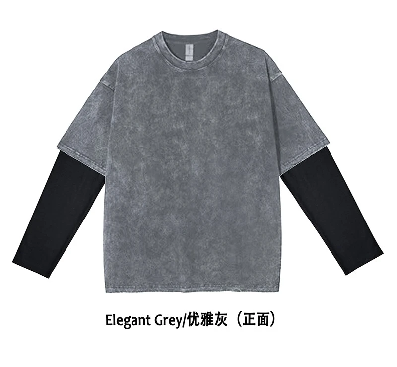 【长袖-净版】}JStyle oversize洗水做旧宽松棉手绘卫衣