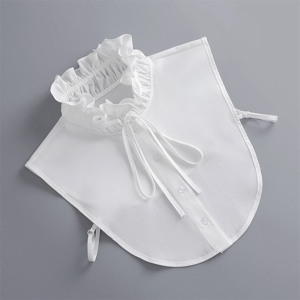 新款假领子女百搭荷叶边束带假高领宫廷领子立领秋冬新款假领子