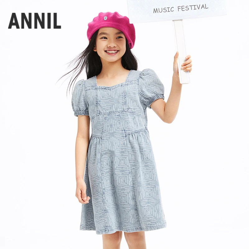 女童短袖连衣裙2024年夏季新款安奈儿童装EG423079