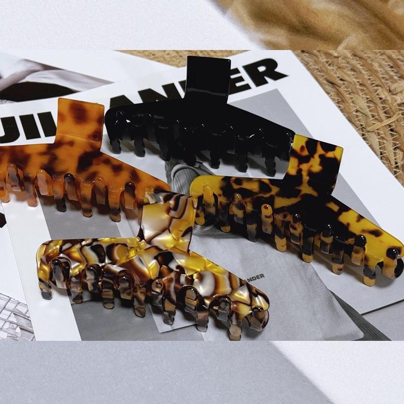 iFASHION 法式复古醋酸11.5cm明星同款 【可可西里】派鲨鱼夹抓夹
