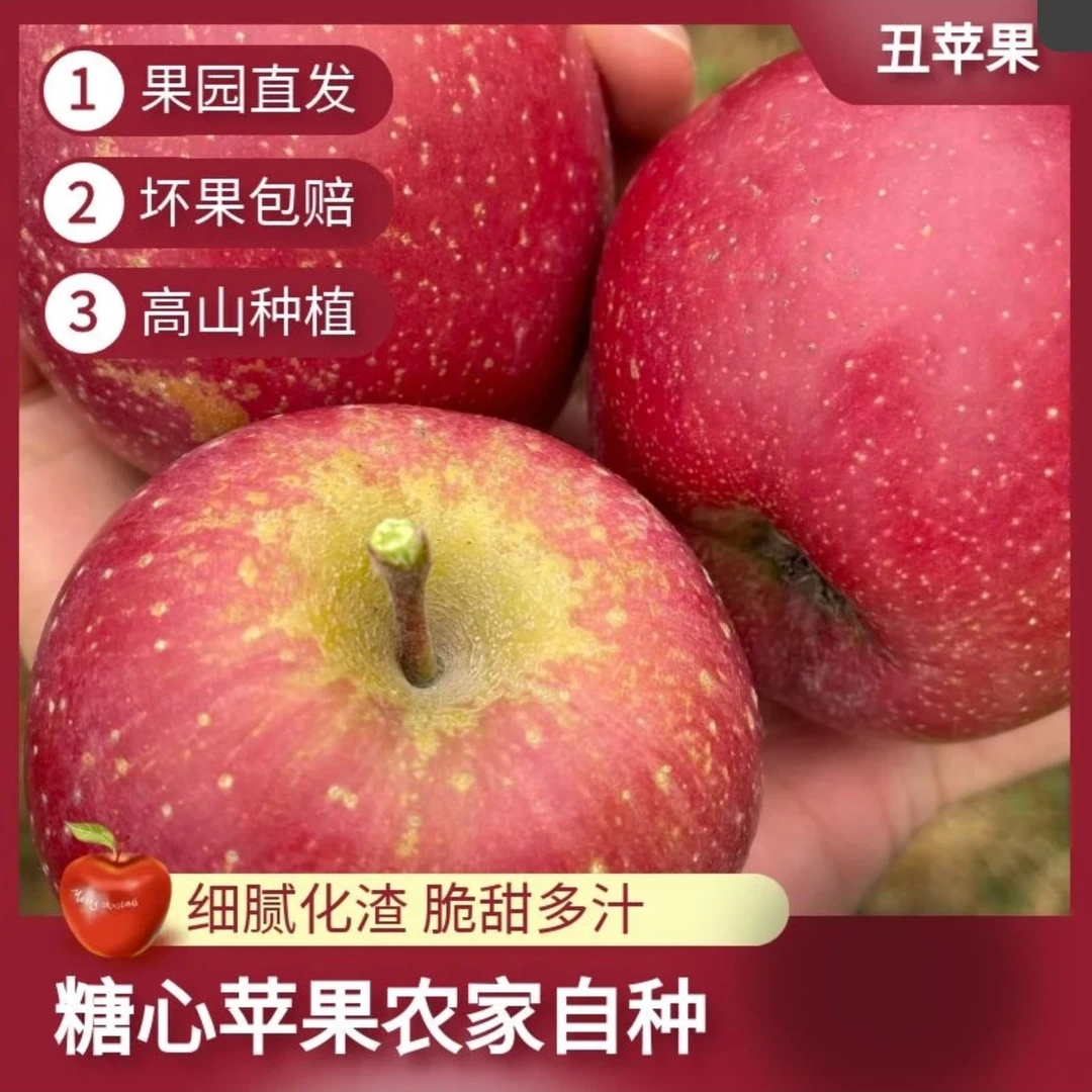 云南昭通冰糖心丑苹果新鲜现摘脆甜多汁应季水果