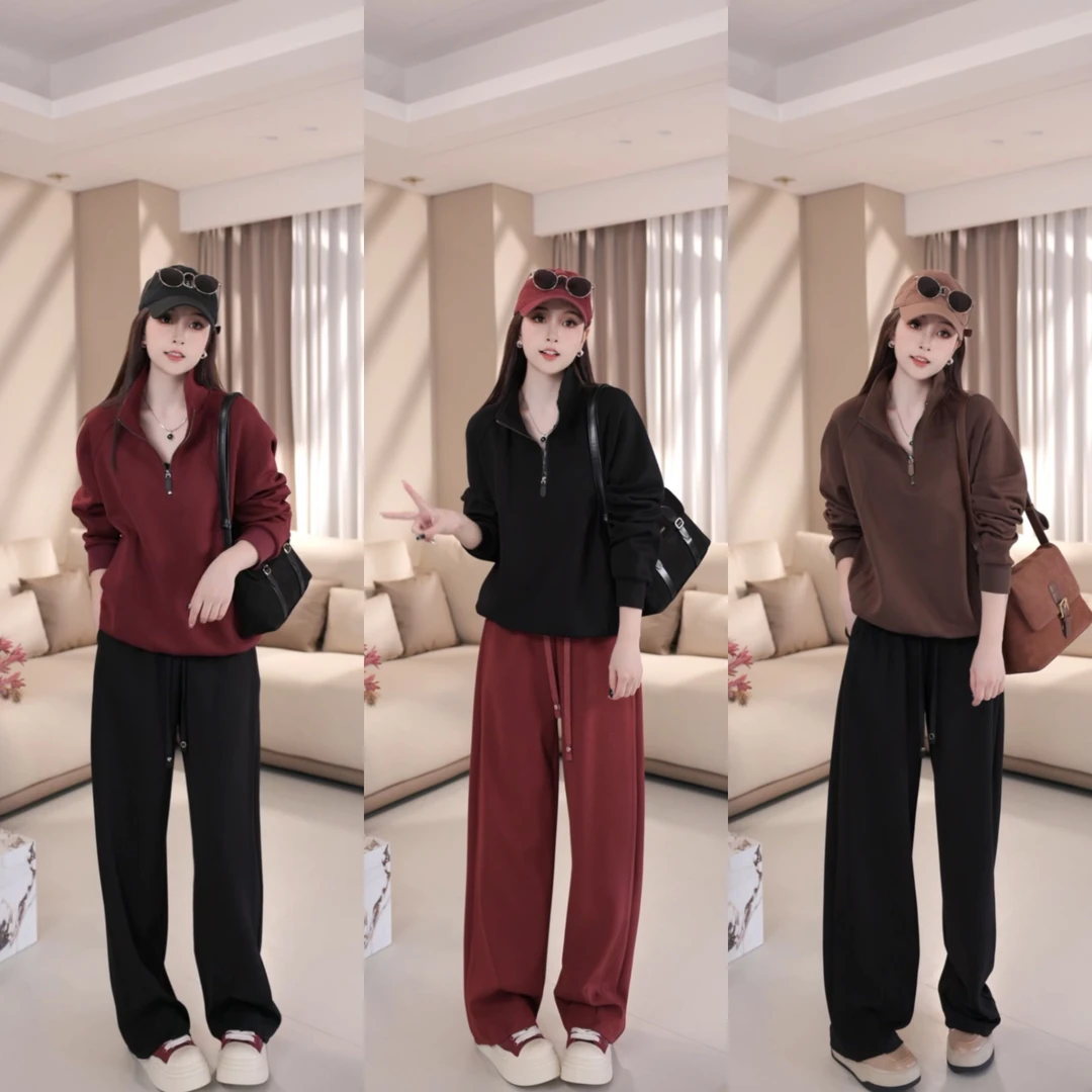 【轻氧呼吸】B8219秋季新款时尚小众设计休闲复古拉链立领卫衣