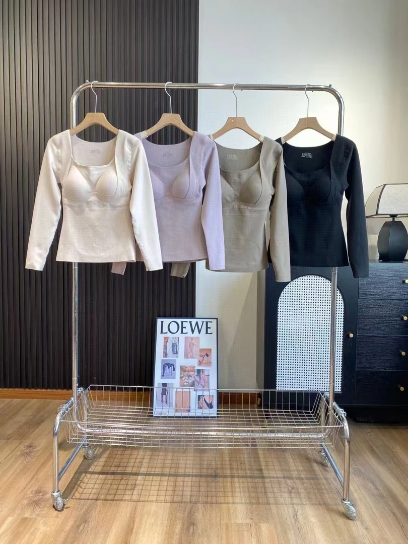 门店199！桑蚕丝绵羊毛无痕保暖长袖免穿文胸无痕秋衣保暖搭子