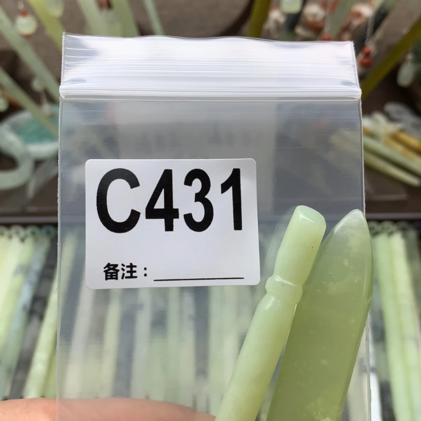 【闪购商品】蛇纹石玉发饰合金小*?