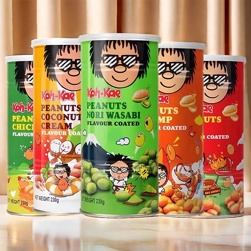 泰国进口大哥泰式风味芥末味花生豆香脆休闲零食烧烤虾味下酒小吃