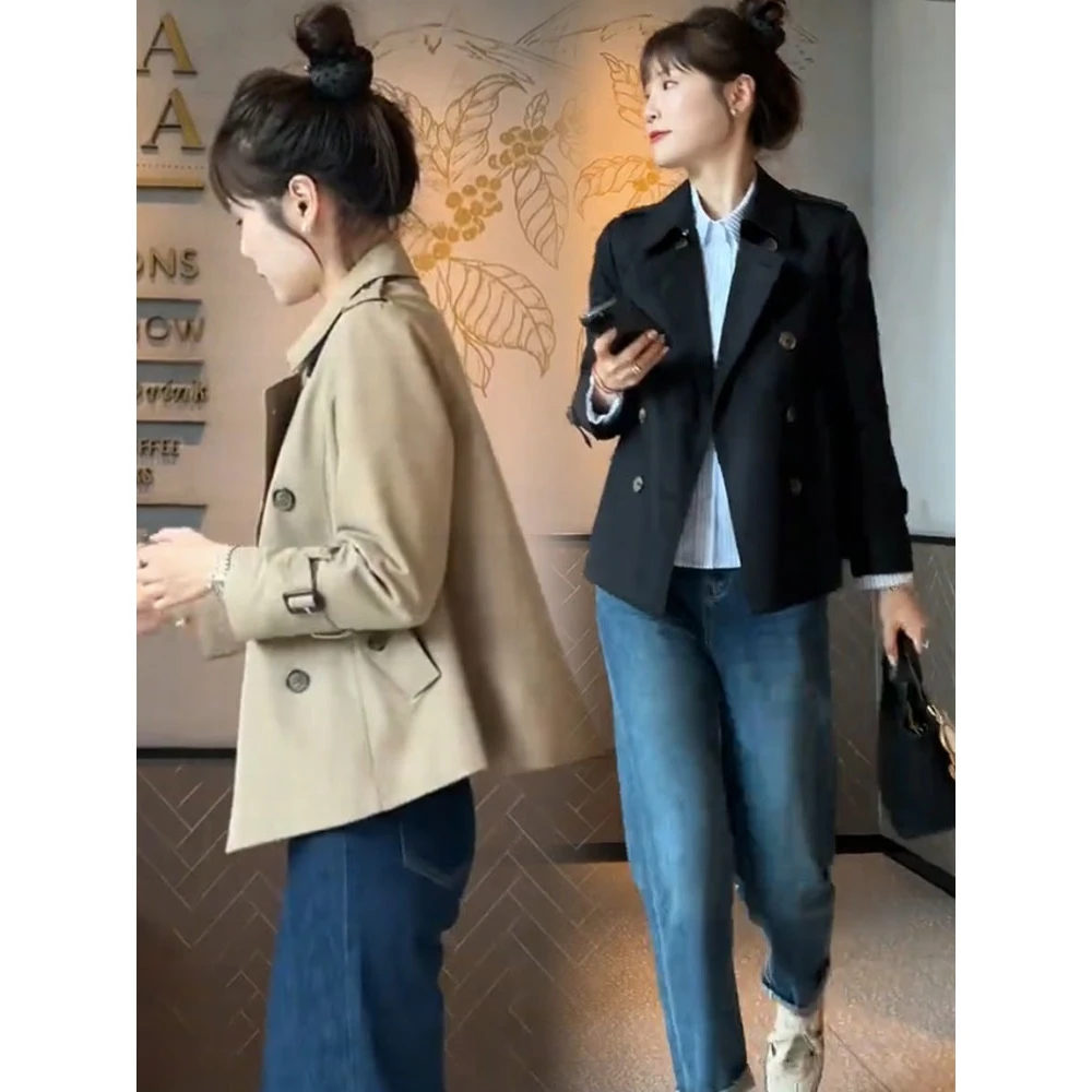 正品时尚小个子短款风衣外套女2024早秋季新款休闲显瘦高级感上衣