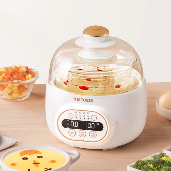 Tonze/天际1L电炖盅 玻璃隔水炖 煮粥煲汤 DGD10-10PWG 全自动