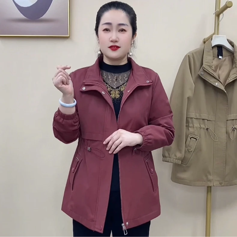 春秋新款时尚洋气宽松气质显瘦中长款妈妈装春秋外套618款