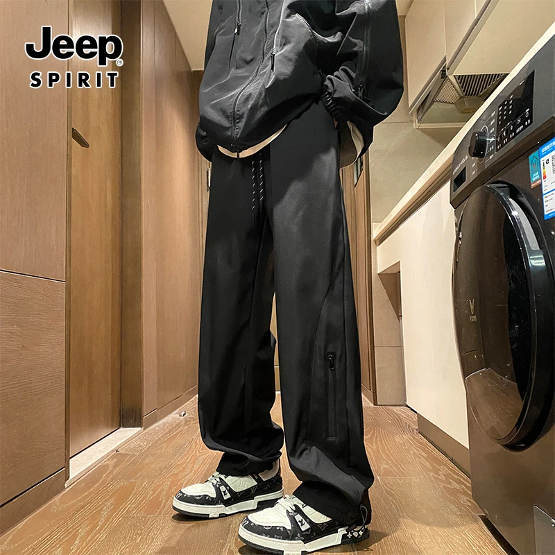 JEEP SPIRIT冲锋裤子男秋季户外登山防水防风工装裤潮牌休闲长裤