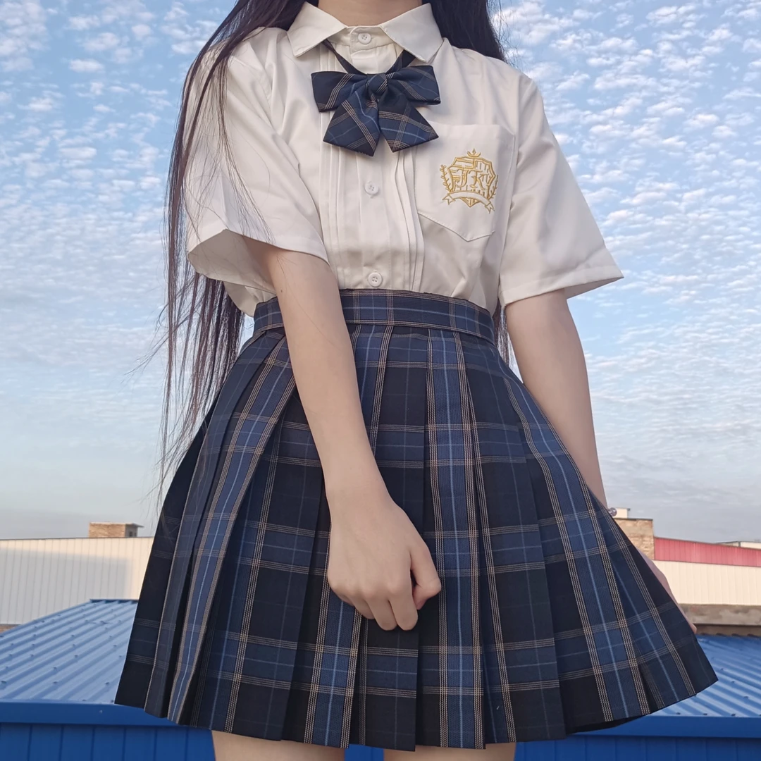 原创正版【布鲁海】洛小奈JK原创学院风蓝色短裙半身裙JK制服格裙