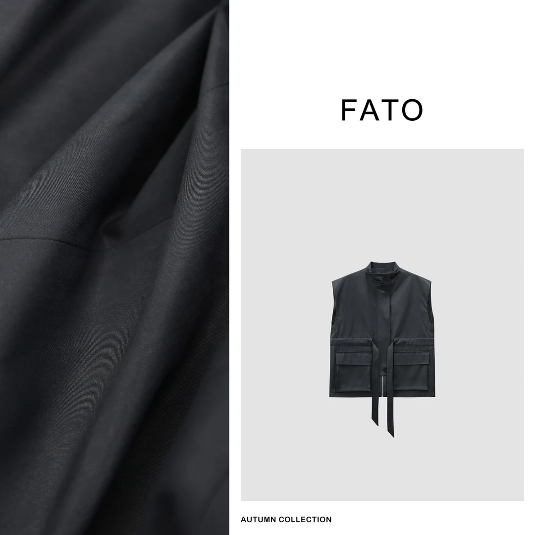 fattonny郑买买【工装系带马夹外套】新款设计感百搭外套 LF40809J1