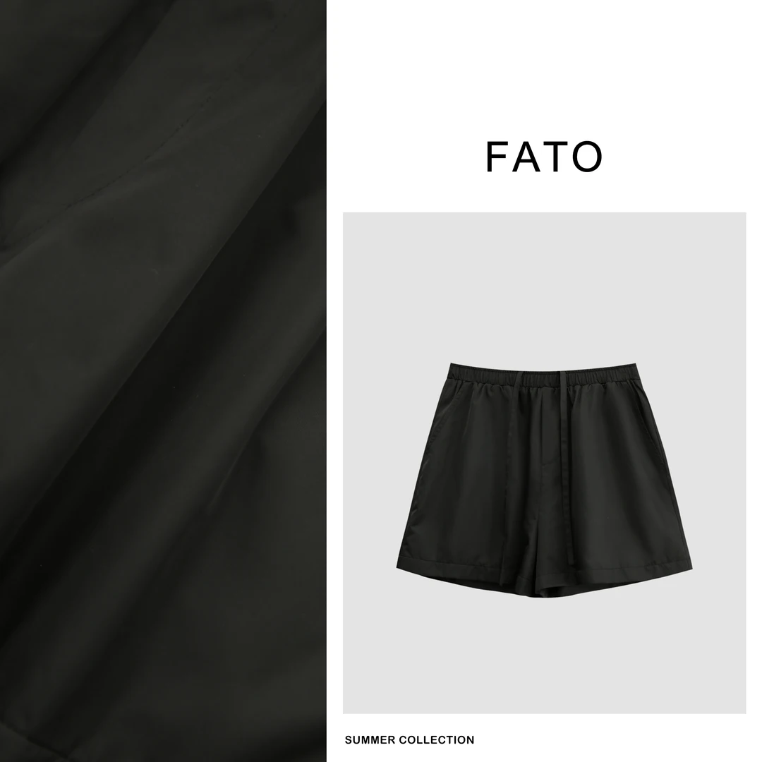 【郑买买】内抽绳短裤 夏季舒适百搭黑色休闲裤 HH40409K1