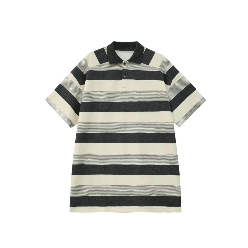 POLO领条纹裙夏新款宽松休闲显瘦百搭短袖连衣裙 XM30419Q1