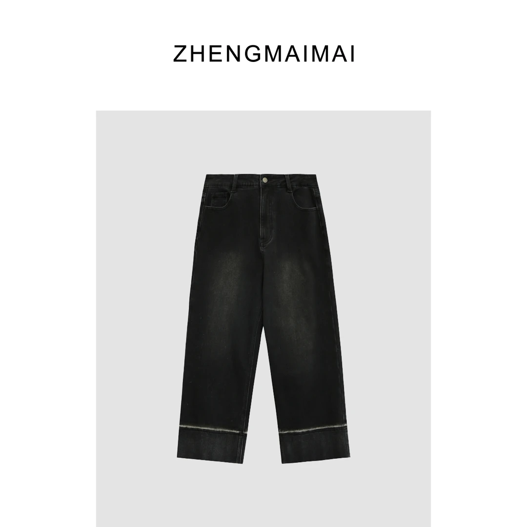 【郑买买】涂鸦腿精裤 主推显瘦百搭直筒休闲水洗牛仔裤 XY31209K1