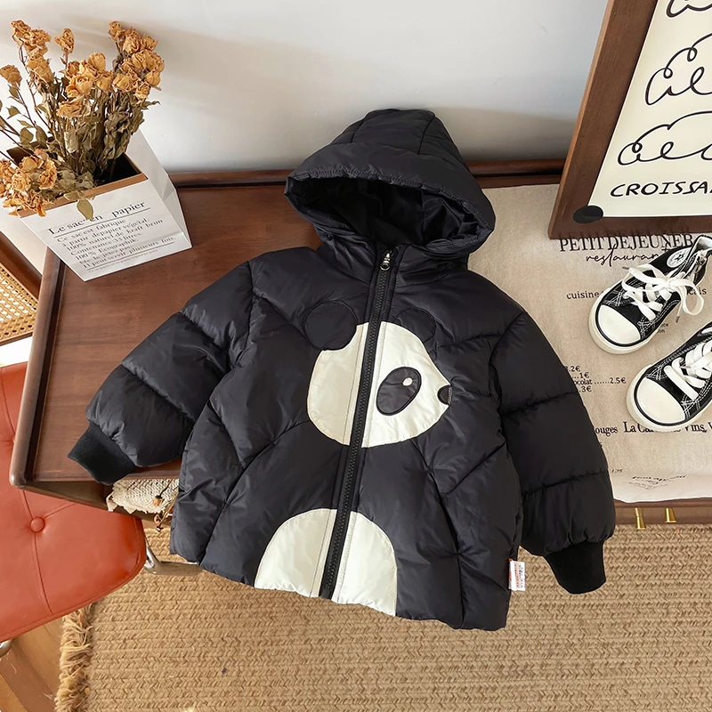 【断码清仓】DW245873冬季新款儿童羽绒服男童连帽90白鸭绒外套保暖