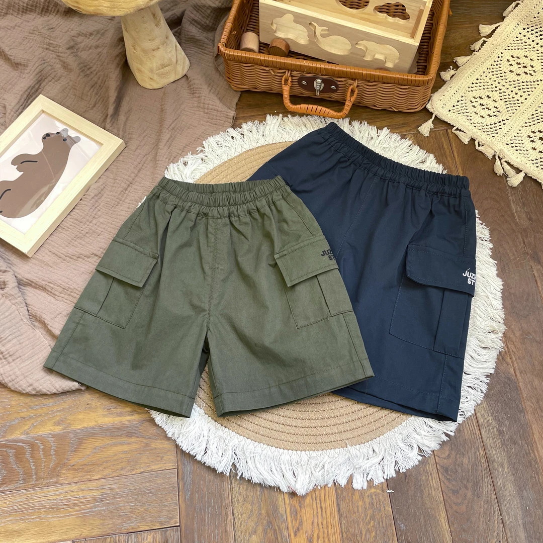 【断码清仓】XK245213橘止皮24夏新品男小童日系纯棉工装短裤帅气