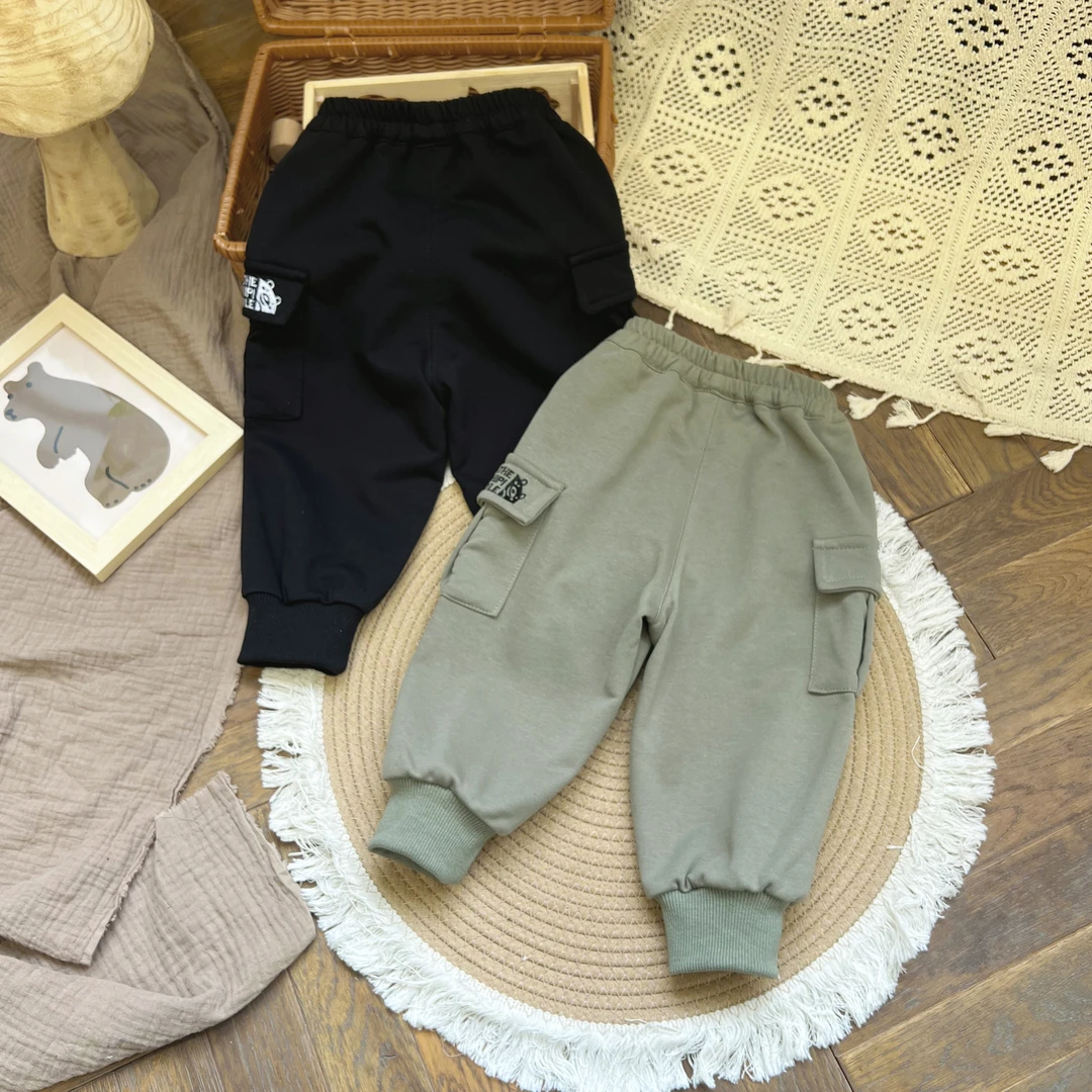 【断码清仓】CK245115新品2024秋男小童日系工装裤休闲卫裤长裤