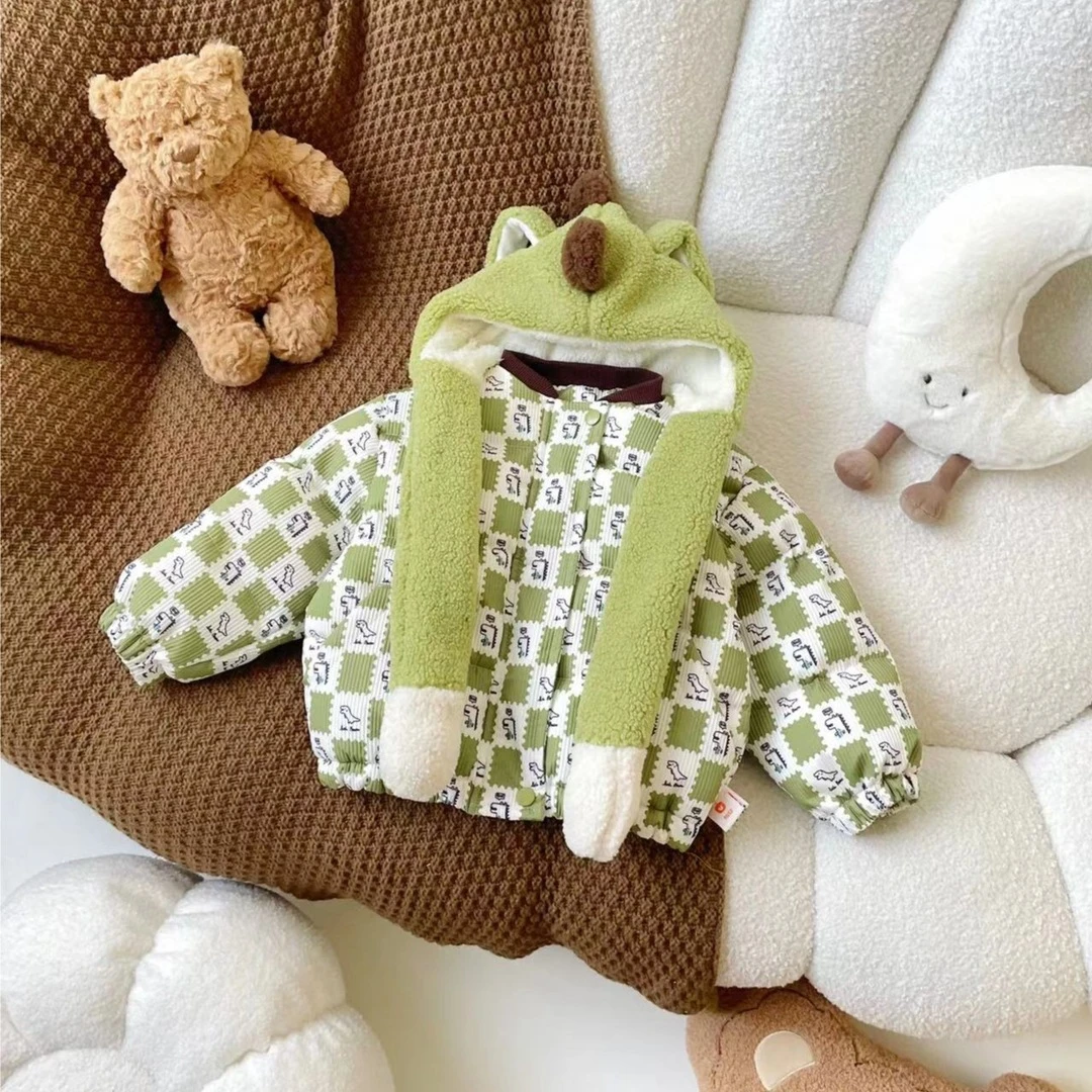 【断码清仓】DW236261男童冬款小恐龙90白鸭绒羽绒服