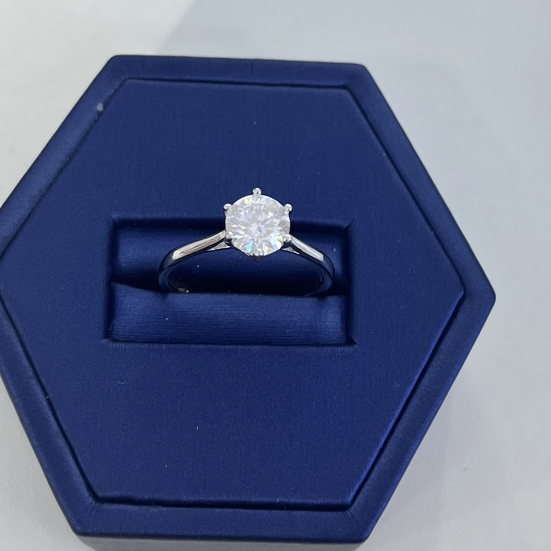 925银莫桑石银制品 【冰阿姨专属】s925银镶嵌莫桑戒指12-1DT135H26