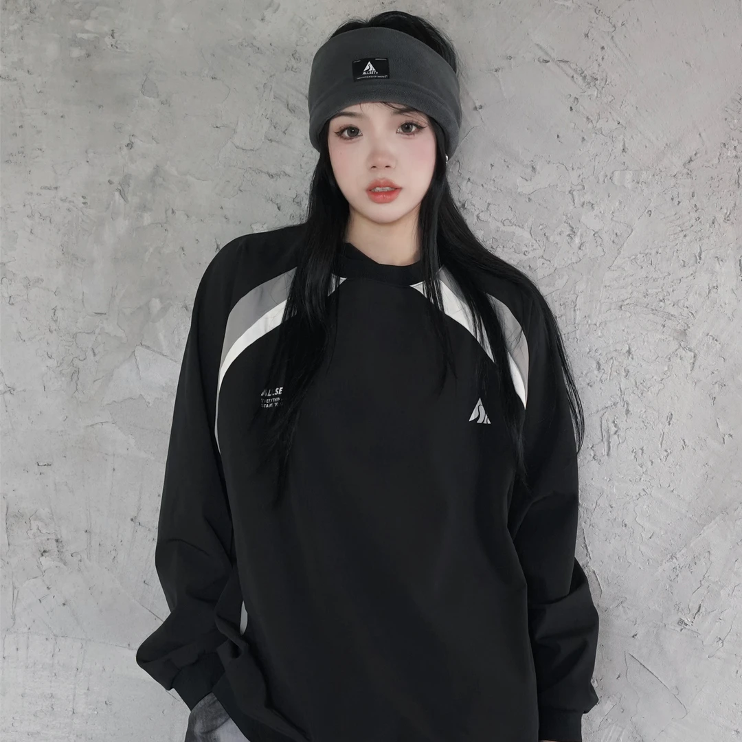 ALLSET滑雪加绒内搭男女款潮流LOGO滑雪卫衣防水防风