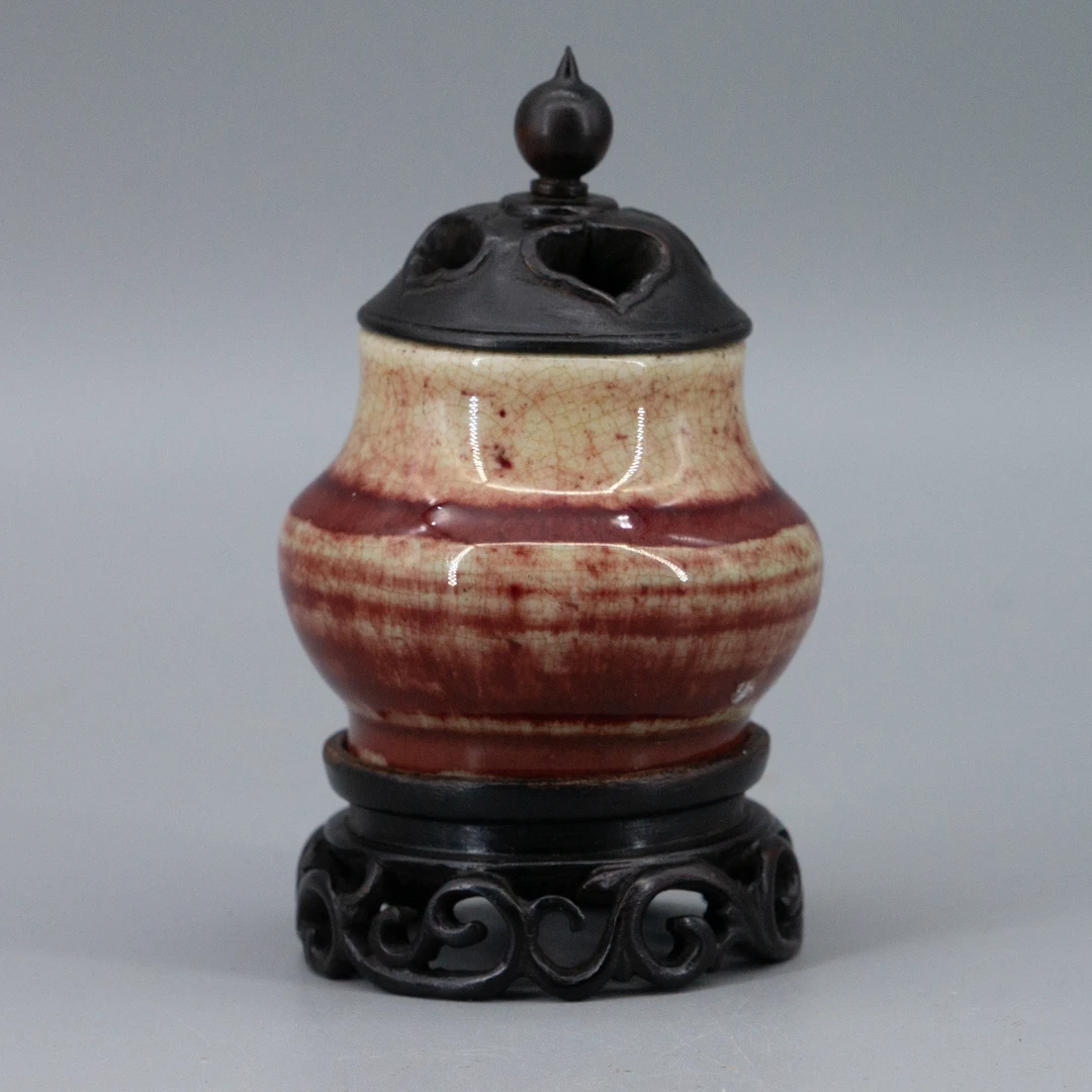 【晶晶推荐】-雍乾红釉琴炉瓷器