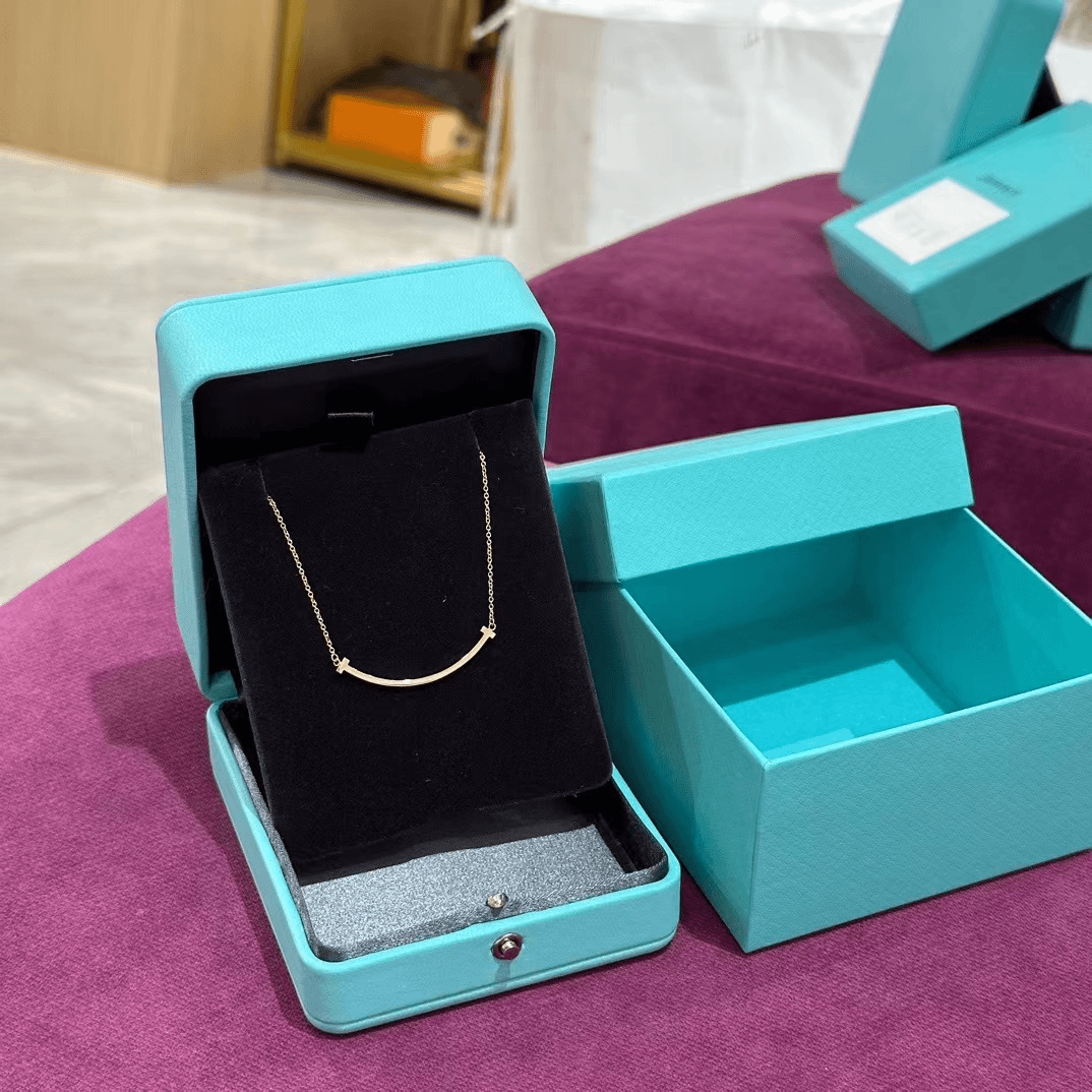 全新未使用 Tiffany & Co./蒂芙尼 玫瑰金笑脸小号项链