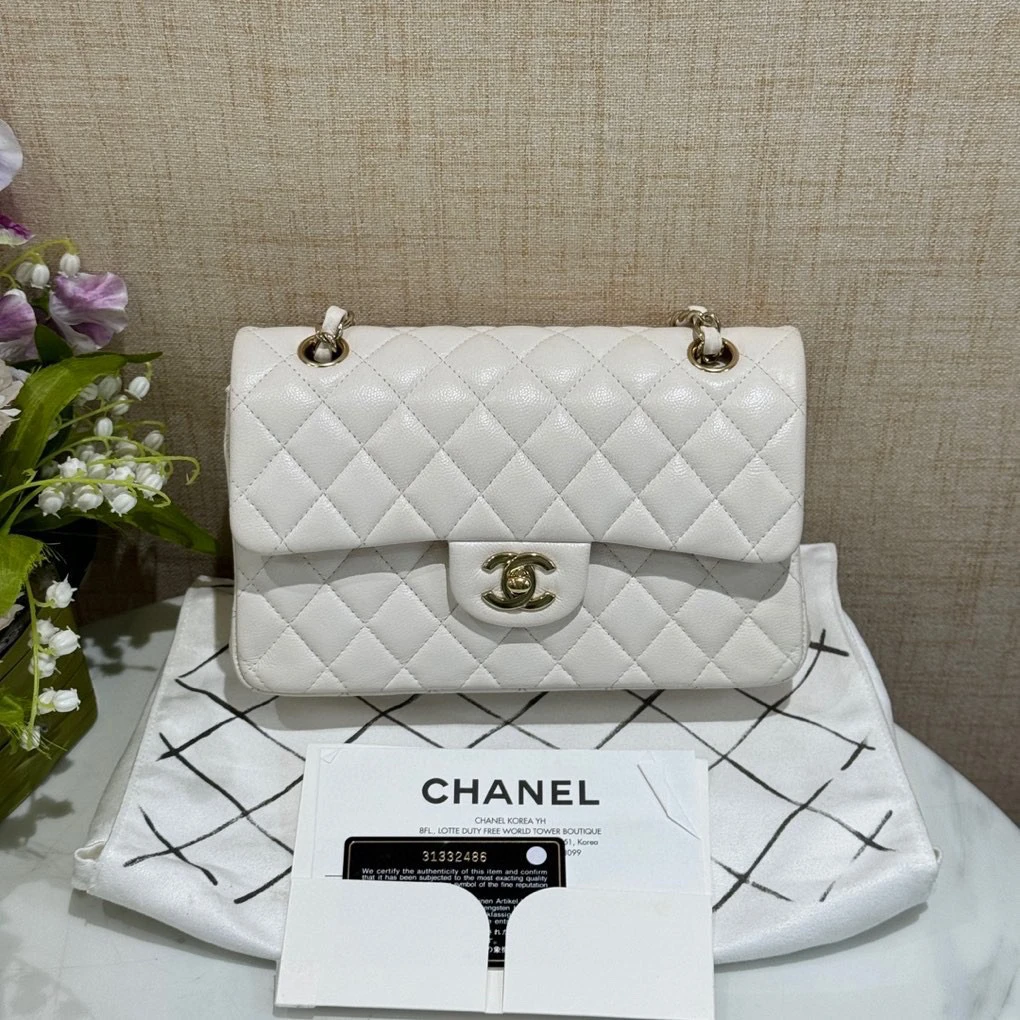 95新 Chanel/香奈儿 白金荔枝CF小号单肩包