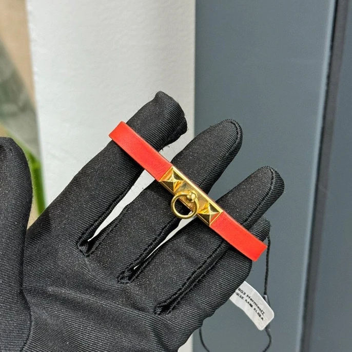 95新 Hermes/爱马仕 货号2412803 红金cdc手环
