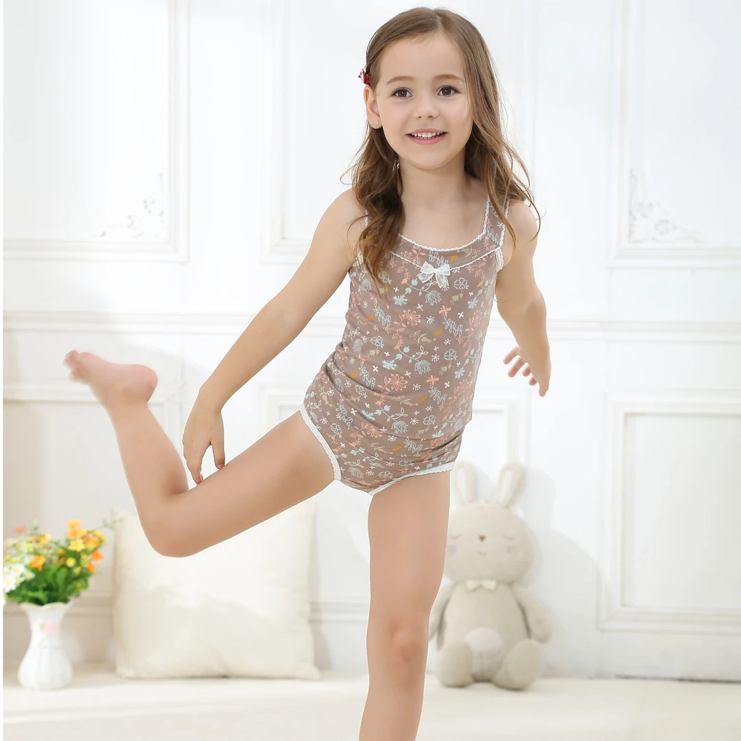 女童吊带背心薄款纯棉公主套装打底背心小女孩宝宝家居服儿童睡衣